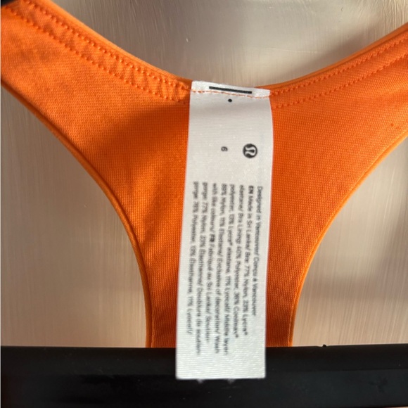 Lululemon Wunder Under Bra Longline  Bright Orange Sports Bra Tank size 6 - Picture 2 of 4
